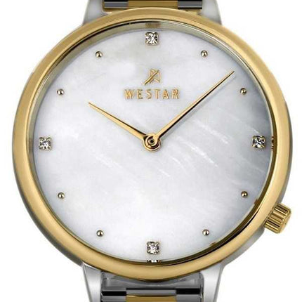 Westar Zing Crystal Accents Orologio da donna al quarzo 00135CBN111 in acciaio inossidabile bicolore bianco madreperla