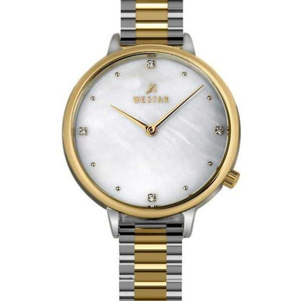 Westar Zing Crystal Accents Orologio da donna al quarzo 00135CBN111 in acciaio inossidabile bicolore bianco madreperla