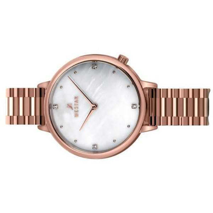Westar Zing Crystal Accents tono oro rosa acciaio inossidabile bianco madreperla quadrante al quarzo 00135PPN611 orologio da don