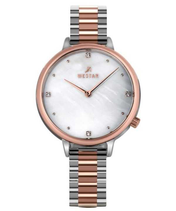 Westar Zing Crystal Accents Orologio da donna al quarzo 00135SPN611 con quadrante in madreperla bianco bicolore in acciaio inoss