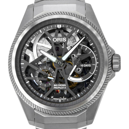 Orologio da uomo Oris Propilot X Titanium Grey Skeleton Dial Automatico 01-115-7759-7153-Set7-22-01TLC 100M