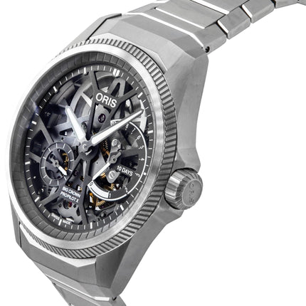 Orologio da uomo Oris Propilot X Titanium Grey Skeleton Dial Automatico 01-115-7759-7153-Set7-22-01TLC 100M