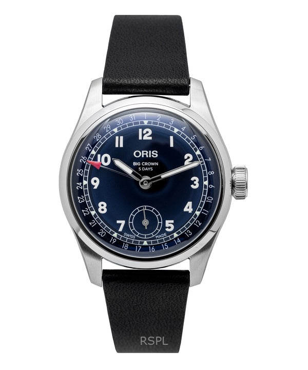 Oris Big Crown Pointer Date Calibro 403 Cinturino in pelle Quadrante blu Automatico 01-403-7776-4065-07-5-19-11 Orologio da uomo