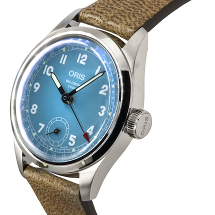 Oris Big Crown Pointer Date cinturino in pelle quadrante blu automatico 01-473-7786-4065-07-5-19-22FC orologio da uomo