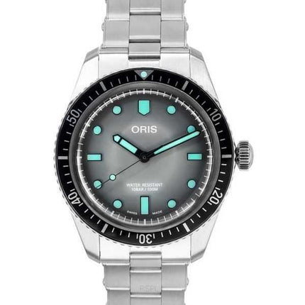Oris Divers Sixty Five Heritage quadrante grigio in acciaio inossidabile automatico 01 733 7707 4053-07 8 20 18 100M orologio da