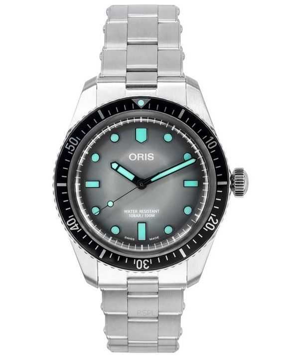 Oris Divers Sixty Five Heritage quadrante grigio in acciaio inossidabile automatico 01 733 7707 4053-07 8 20 18 100M orologio da