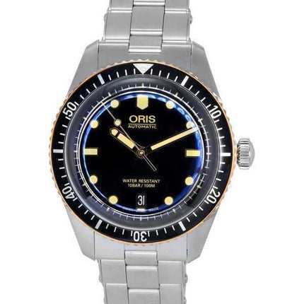 Oris Divers Sixty Five in acciaio inossidabile quadrante nero automatico 01 733 7707 4354-07 8 20 18 100M orologio da uomo