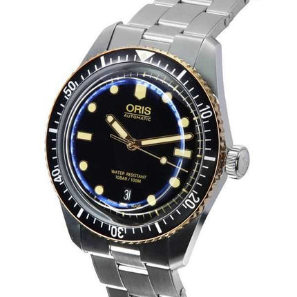 Oris Divers Sixty Five in acciaio inossidabile quadrante nero automatico 01 733 7707 4354-07 8 20 18 100M orologio da uomo