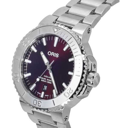 Oris Aquis Datario in acciaio inossidabile con quadrante rosso Automatico Diver's 01 733 7730 4158-07 8 24 05PEB 300M Orolog