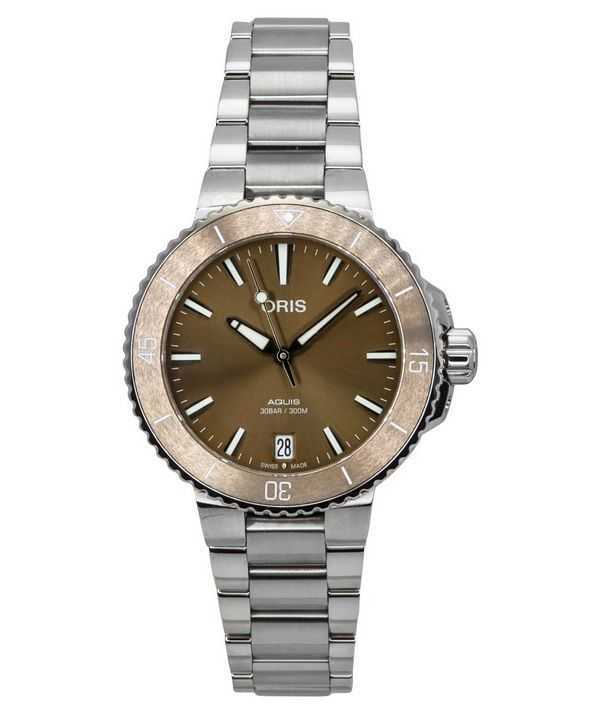 Oris Aquis Date Acciaio Inossidabile Quadrante Marrone Automatico 01 733 7731 4156-07 8 18 05P 300M Orologio Unisex
