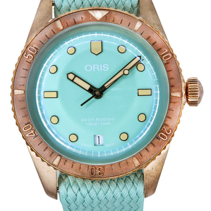 Oris Divers Sixty-Five Cotton Candy Mint Green Dial Automatico 01-733-7771-3157-07-3-19-03BRS 100M Orologio Unisex