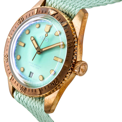 Oris Divers Sixty-Five Cotton Candy Mint Green Dial Automatico 01-733-7771-3157-07-3-19-03BRS 100M Orologio Unisex