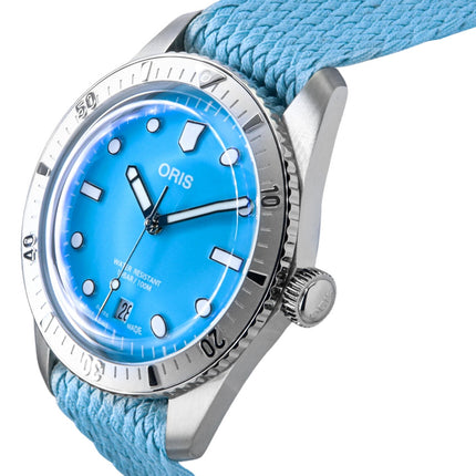 Oris Divers Sixty-Five Cotton Candy Cinturino in tessuto Quadrante blu Automatico 01-733-7771-4055-07-3-19-02S 100M Orologio unisex