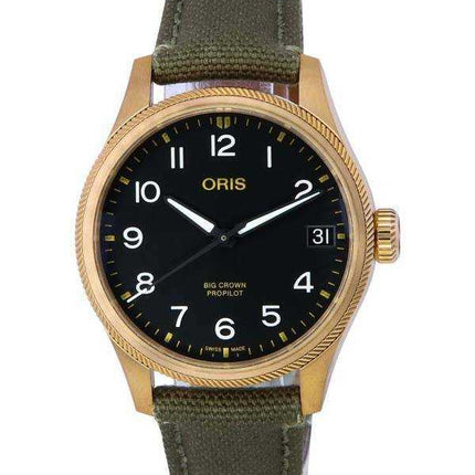 Oris Big Crown ProPilot Big Date quadrante nero automatico 01-751-7761-3164-07-3-2003BRLC 100M orologio da uomo