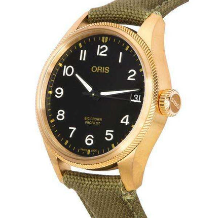 Oris Big Crown ProPilot Big Date quadrante nero automatico 01-751-7761-3164-07-3-2003BRLC 100M orologio da uomo