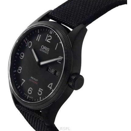 Oris ProPilot Air Racing Edition V cinturino in tessuto quadrante nero automatico 01 752 7698 4784-Set 100M orologio da uomo