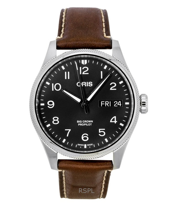 Oris Big Crown ProPilot Big Day Date quadrante grigio automatico 01 752 7760 4063-07 5 22 07LC 100M orologio da uomo