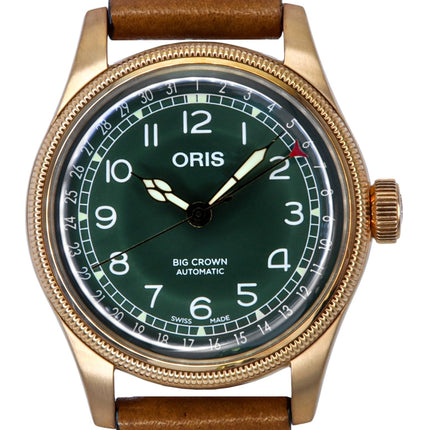 Orologio da uomo Oris Big Crown Pointer Date 80th Anniversary Edition quadrante verde automatico 01-754-7741-3167-07-5-20-58BR