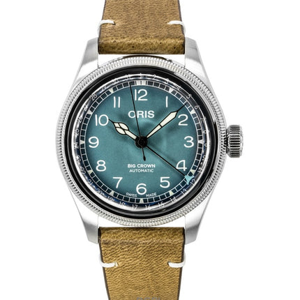 Orologio da uomo Oris Big Crown Volante con cinturino in pelle e quadrante blu automatico 01-754-7779-4065-Set