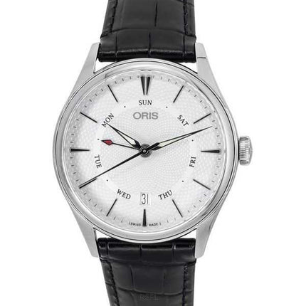 Oris Artelier Pointer Day Date argento guilloché quadrante automatico 01 755 7742 4051-07 5 21 64FC orologio da uomo