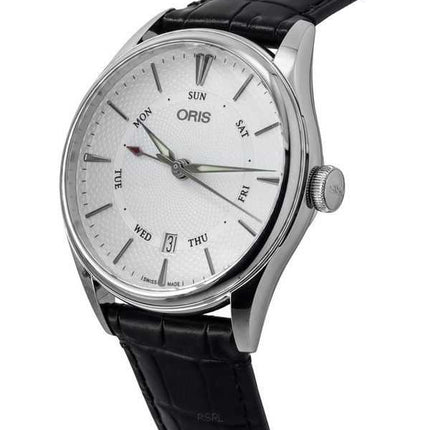 Oris Artelier Pointer Day Date argento guilloché quadrante automatico 01 755 7742 4051-07 5 21 64FC orologio da uomo