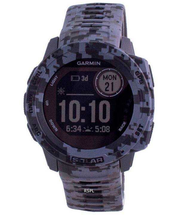Garmin Instinct Solar Tactical Edition Graphite Camo Cinturino in silicone 010-02293-05 Orologio multisport