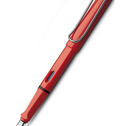 Lamy Safari 016-F Pennino Fine Con Clip Cromata Penna Stilografica - Rossa