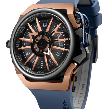 Orologio da uomo Mazzucato Rim Sport reversibile con doppio quadrante automatico 02-BLCG6