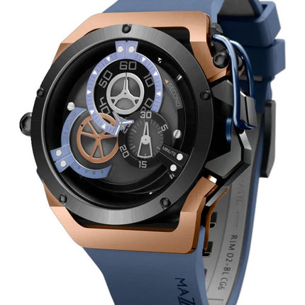 Orologio da uomo Mazzucato Rim Sport reversibile con doppio quadrante automatico 02-BLCG6
