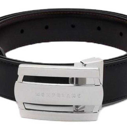 Cintura in pelle reversibile Montblanc 103431 linea contemporanea fibbia rettangolare nera / marrone da uomo