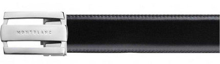 Cintura in pelle reversibile Montblanc 103431 linea contemporanea fibbia rettangolare nera / marrone da uomo