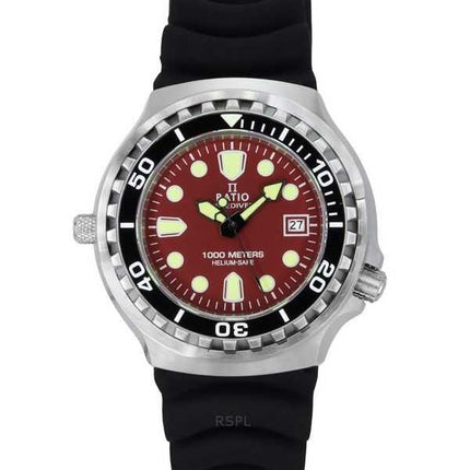 Orologio da uomo Ratio FreeDiver Version 02 Helium Safe 1000M Sapphire Quartz Red Dial 1038EF102V-RED-V02