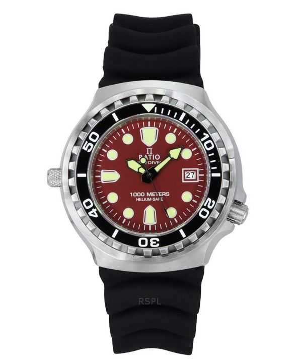 Orologio da uomo Ratio FreeDiver Version 02 Helium Safe 1000M Sapphire Quartz Red Dial 1038EF102V-RED-V02