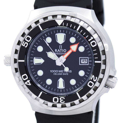 Ratio Free Diver Helium Safe 1000M Sapphire Quartz 1038EF102V Orologio da uomo
