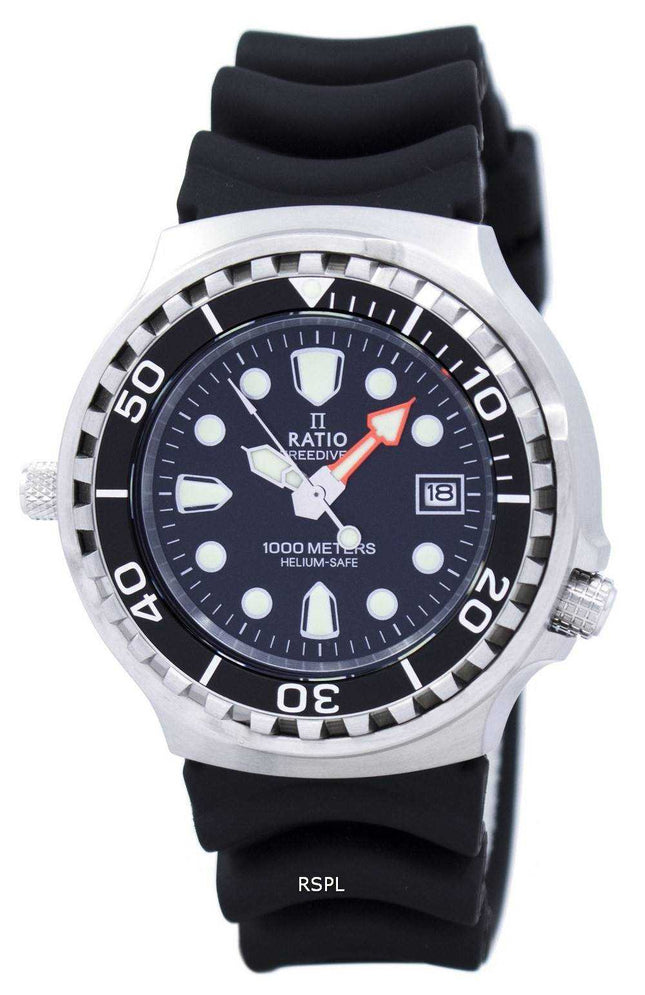 Ratio Free Diver Helium Safe 1000M Sapphire Quartz 1038EF102V Orologio da uomo