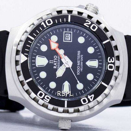 Ratio Free Diver Helium Safe 1000M Sapphire Quartz 1038EF102V Orologio da uomo