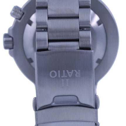 Orologio da uomo Ratio FreeDiver quadrante nero in acciaio inossidabile al quarzo 1050HA93-19V-BLK 1000M