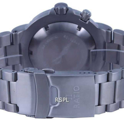 Orologio da uomo Ratio FreeDiver quadrante nero in acciaio inossidabile al quarzo 1050HA93-19V-BLK 1000M