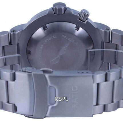 Orologio da uomo Ratio FreeDiver quadrante nero in acciaio inossidabile al quarzo 1050HA93-19V-BLK 1000M