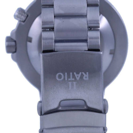 Orologio da uomo Ratio FreeDiver quadrante nero in acciaio inossidabile al quarzo 1050MD93-02V-BLK 1000M