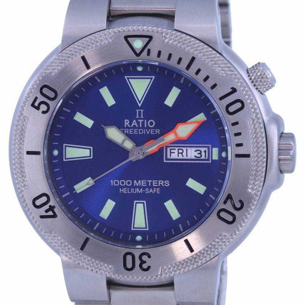 Orologio da uomo Ratio FreeDiver quadrante blu acciaio inossidabile al quarzo 1050MD93-12V-BLU 1000M