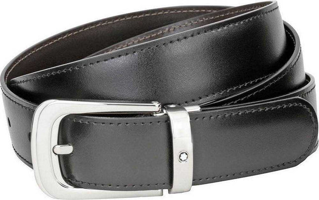 Cintura in pelle da uomo reversibile nero-marrone Montblanc Contemporary 106603