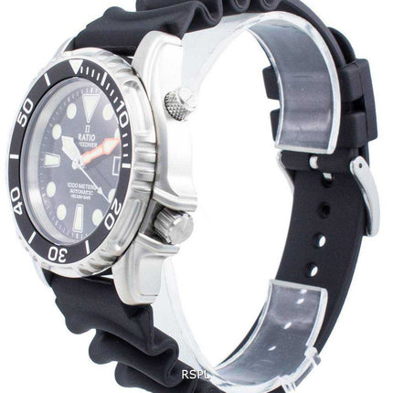 Orologio da uomo Ratio FreeDiver Helium Safe 1000M automatico in acciaio inossidabile 1066KE20-33VA-BLK