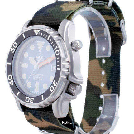 Rapporto Free Diver Helium Safe Nylon Automatic Diver 1066KE20-33VA-BLU-var-NATO5 1000M Orologio da uomo