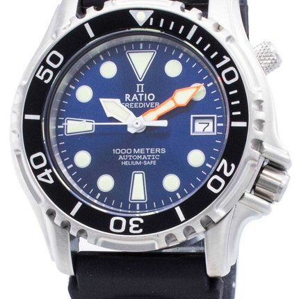 Orologio da uomo Ratio FreeDiver Helium Safe 1000M automatico in acciaio inossidabile 1066KE20-33VA-BLU