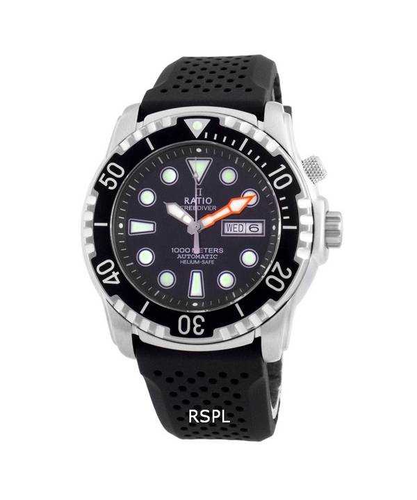 Ratio FreeDiver Helium-Safe 1000M Sapphire Automatic 1068HA90-34VA-BLK Orologio da uomo