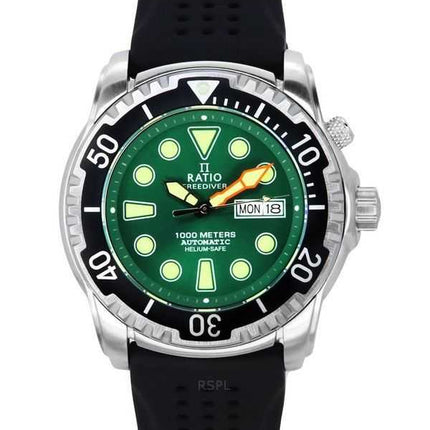 Orologio da uomo Ratio FreeDiver Version 02 Helium Safe 1000M Sapphire Automatic Green Dial 1068HA90-34VA-GRN-V02