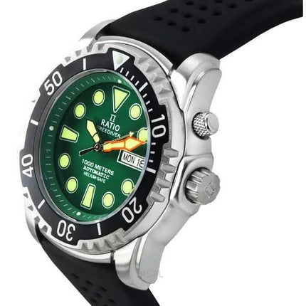 Orologio da uomo Ratio FreeDiver Version 02 Helium Safe 1000M Sapphire Automatic Green Dial 1068HA90-34VA-GRN-V02