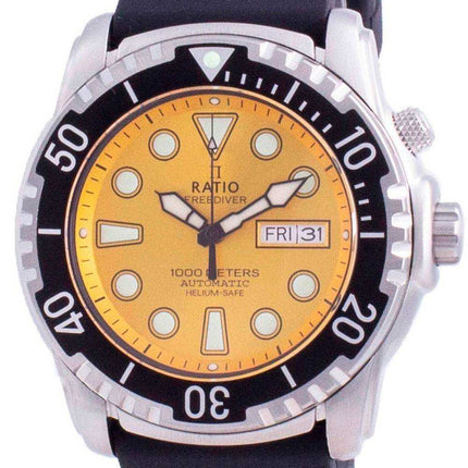 Orologio da uomo automatico Ratio di seconda generazione con protezione elio automatica 1068HA90-34VA-YLW-V02 1000M