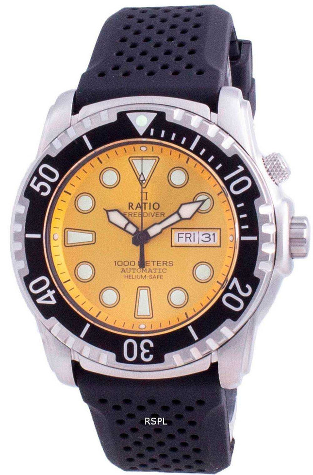 Orologio da uomo automatico Ratio di seconda generazione con protezione elio automatica 1068HA90-34VA-YLW-V02 1000M